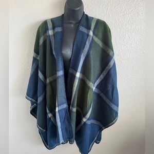 Woolrich Blue and Green Plaid Shawl